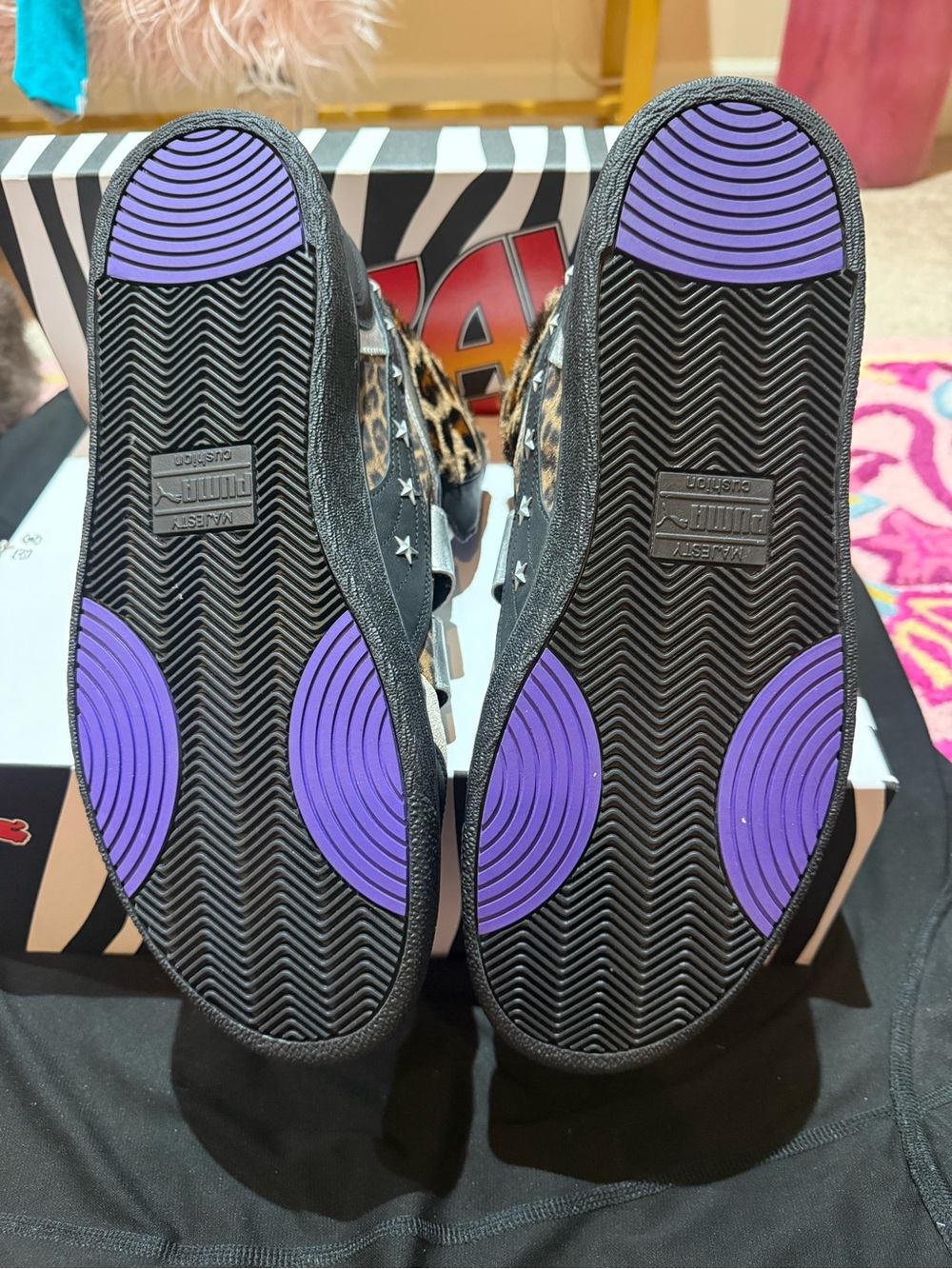 PUMA x Paul Stanley Ralph Sampson Mid sneakers featuring a zebra print & leopard - Picture 5 of 7